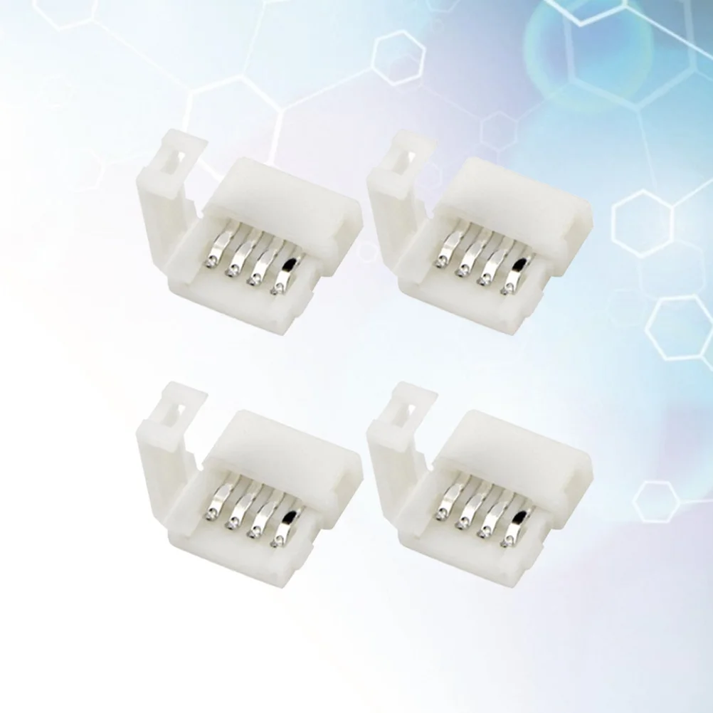 30Pcs 5050 Rgb Single Color Light Strip Connector 4 Pin ABS Quick Power Supply Clip for Flexible LED Strip Buckle Accessory