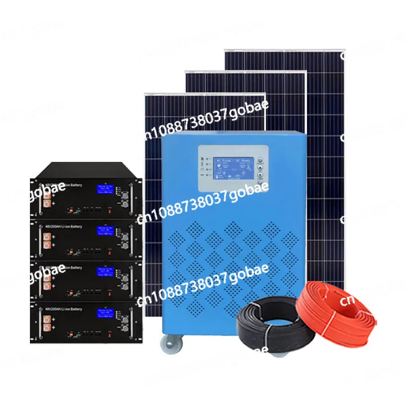 Lithium Battery Off-grid Solar Power Generation System Household 220V 1KW-10KW Photovoltaic System Solar Power Generation