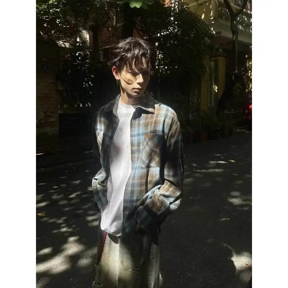 

Loose Long Sve Casual irt for Men Faionable Urban Sle Anti-Stain Polyester Fiber Flip Collar Open Cardigan Coat