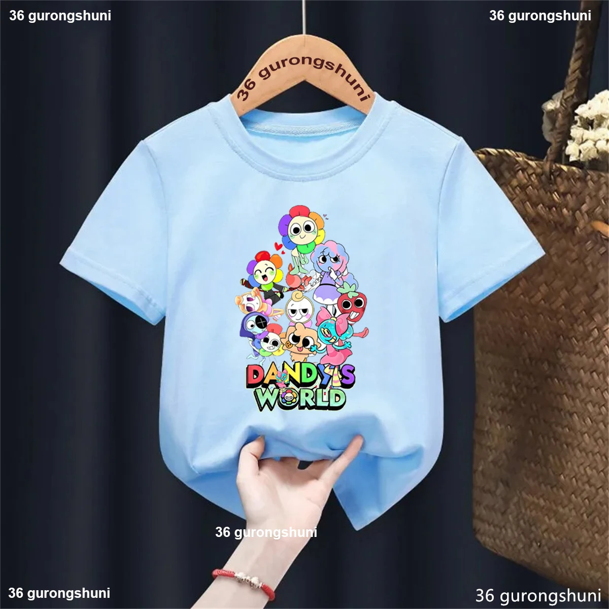 2025 New Dandys World T-Shirt Summer Round Neck Cartoon Game Boys/Girls T Shirts Kids Short Sleeve Tees Boys Girls Anime Tops