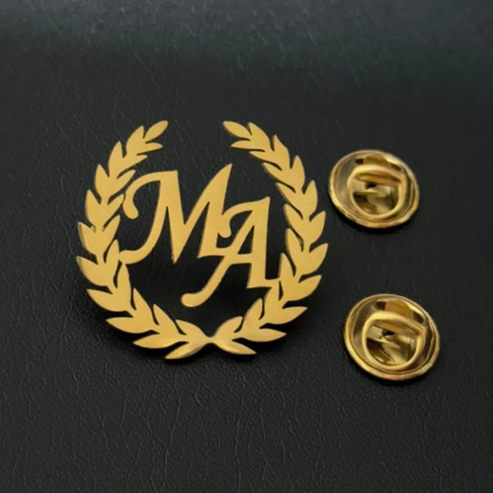 Customized brooch, olive flower brooch, customized first letter brooch, personalized gift