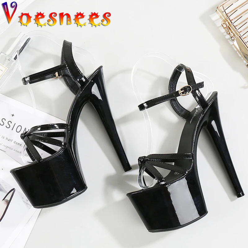 2022 Summer Cross-Strap Stripper Heels Open Toe Platform Sandals Girls Shoe for Party Club Women Sexy Show Sandals High Heels