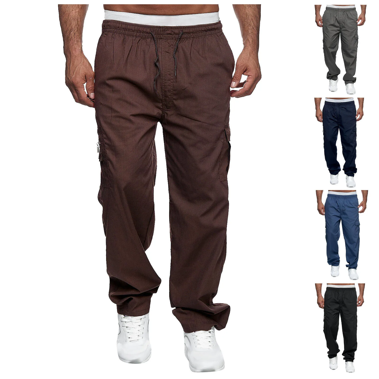 Men'S Cargo Trousers Spring Summer Sports Casual Jogging Trousers Fashion Trend Street Style Lightweight Comfortable Overalls