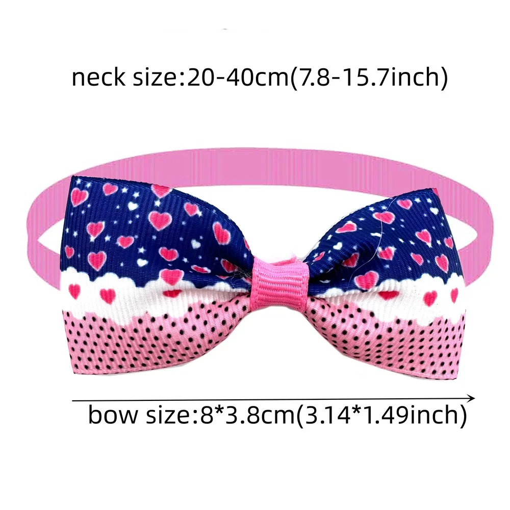 50/100pcs Small Dog Adjustable Bow Tie Valentine's Day Style Pet Dog Bowties Ties Pet Collars for Dogs Pet Grooming Accessories