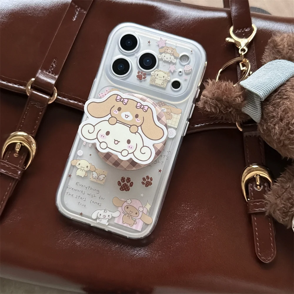 

Kawaii Bunny Puppy Magnetic Phone Case for iPhone 17 Pro 14 13 16 Max 15 Pro Max Cover Cute Cartoon Fundas With Magsafe Cases