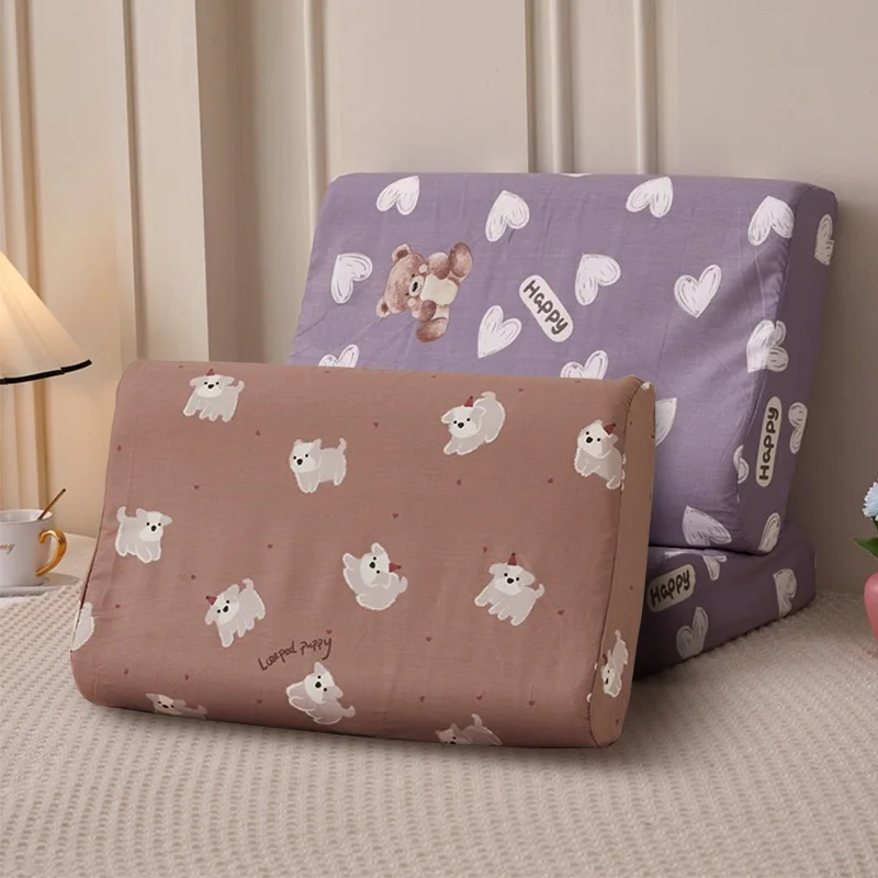 1PC Soft Neck Healthcare Sleeping Bedroom Home Decor Cotton Pillowcase Latex Pillowcase Rubber Memory Pillow Cover Cushion Cover