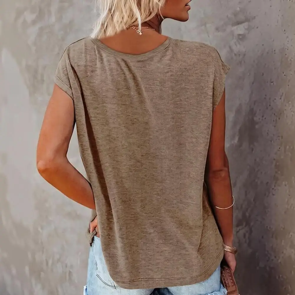 Women Tops V Neck Short Sleeve Loose Fit Summer Shirt Soft Breathable Casual Basic Layering Tee Shirt Basic Summer Wardrobe Tops