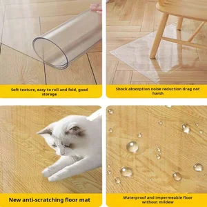 حصيرة واقية ذاتية اللصق شفافة رقيقة للغاية ، حصيرة أرضية بلاستيكية مقاومة للماء ، حصيرة كرسي كمبيوتر مكتبي ، أرضية خشبية ، 1 قطعة أفضل 8 حصيرة أرضية بلاستيكية للمبيعات - رقم 5