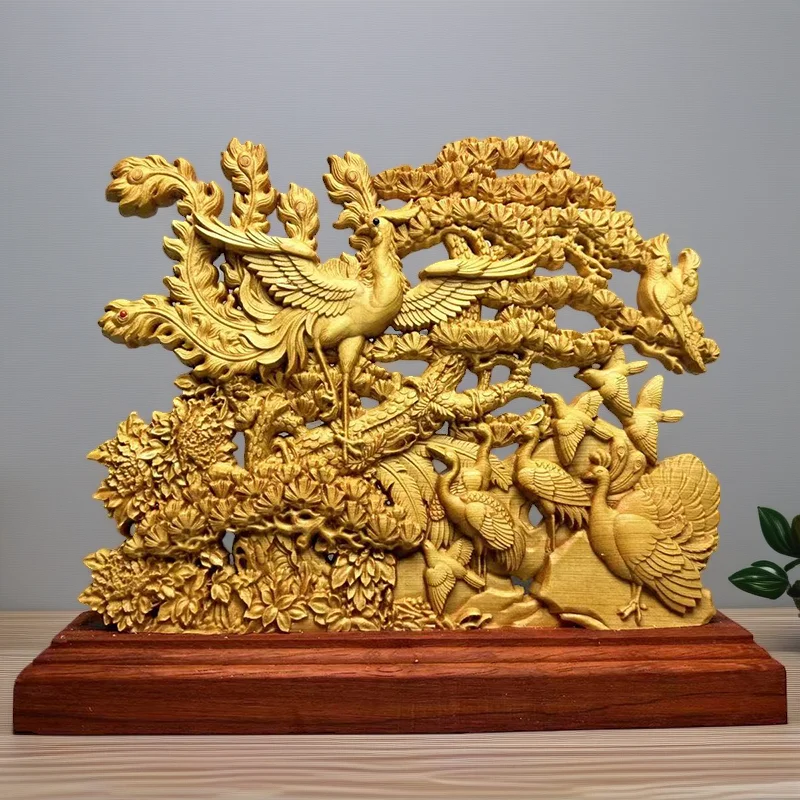 sculpture-sur-bois-sculptures-et-figurines-de-phenix-mascotte-chinoise-maison-salon-bureau-richesse-chance-feng-shui-decor-statue