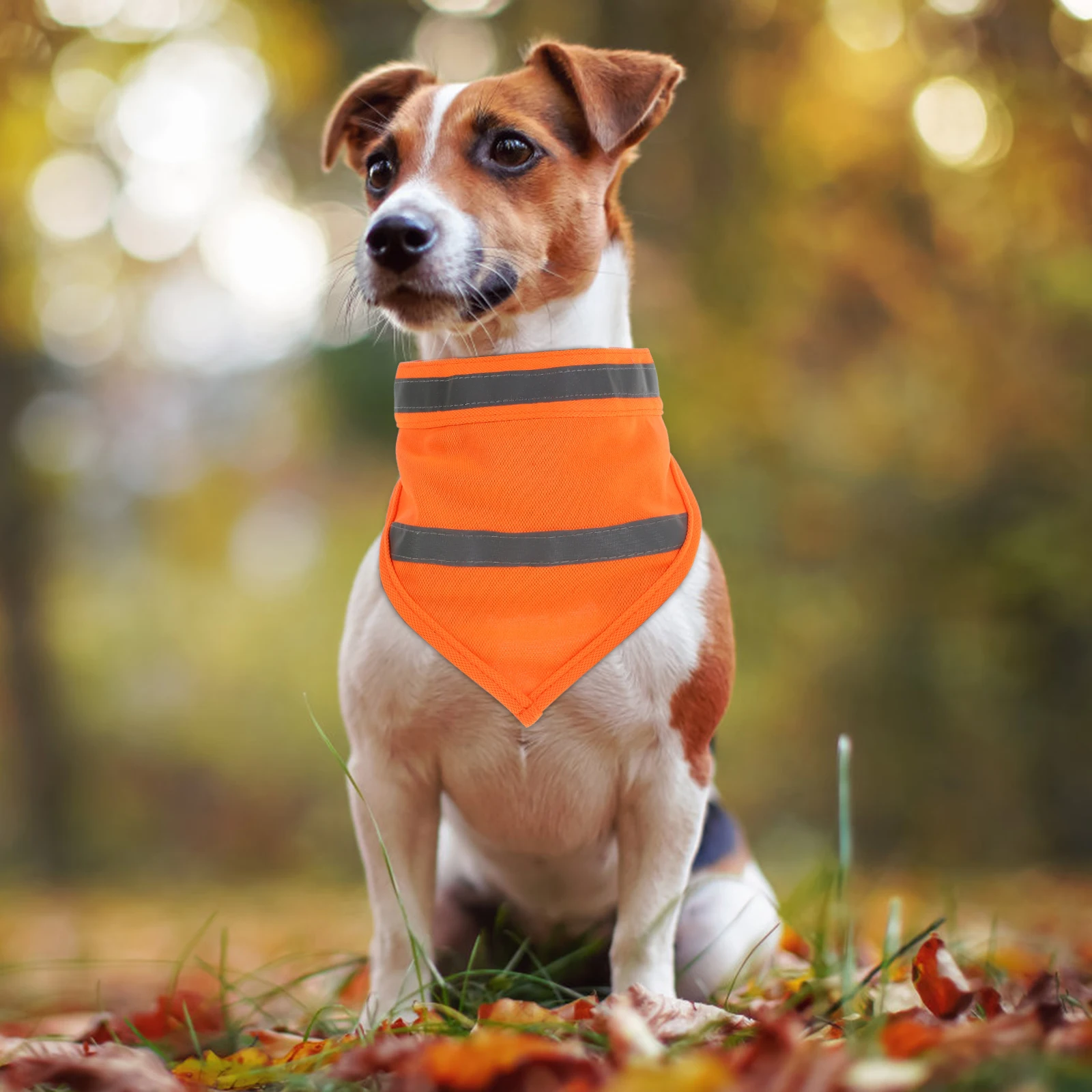 

2Pcs Reflective Dog Saliva Towel Scarf High Visibility Bandana Safety Bibs Polyester Adjustable Easy Clean Washable Durable Pet