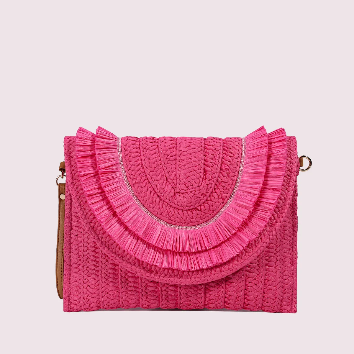 

Raffia Straw Weaven Bags Fashion Ladies Wrist Clutches Summer Women Shoulder Crossbody Bags Handmade Handbags Purse Beach Bag