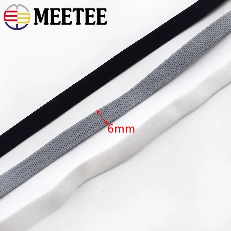 5/10/20 Meter Meetee 6 mm elastische Bänder Unterwäsche BH-Träger Gummiband Stretchband Bänder Kleidungsstück Dekor DIY Nähzubehör