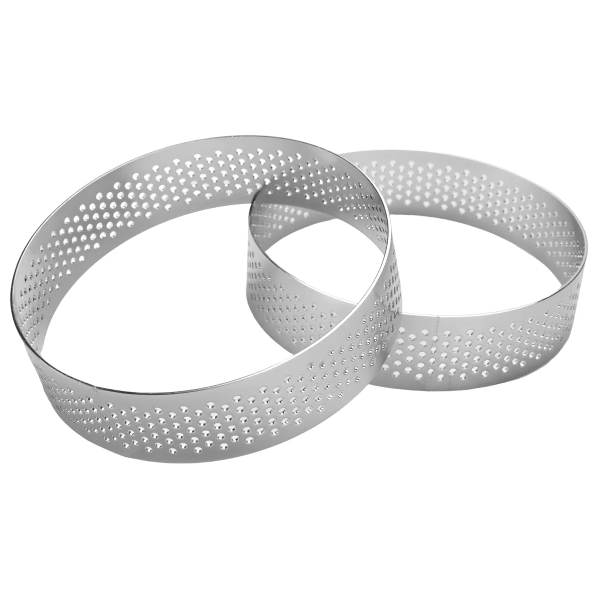 Anel de torta de aço inoxidável Perfurado resistente ao calor Anel de mousse de bolo Anel redondo Ferramentas de rosca de cozimento 8cm