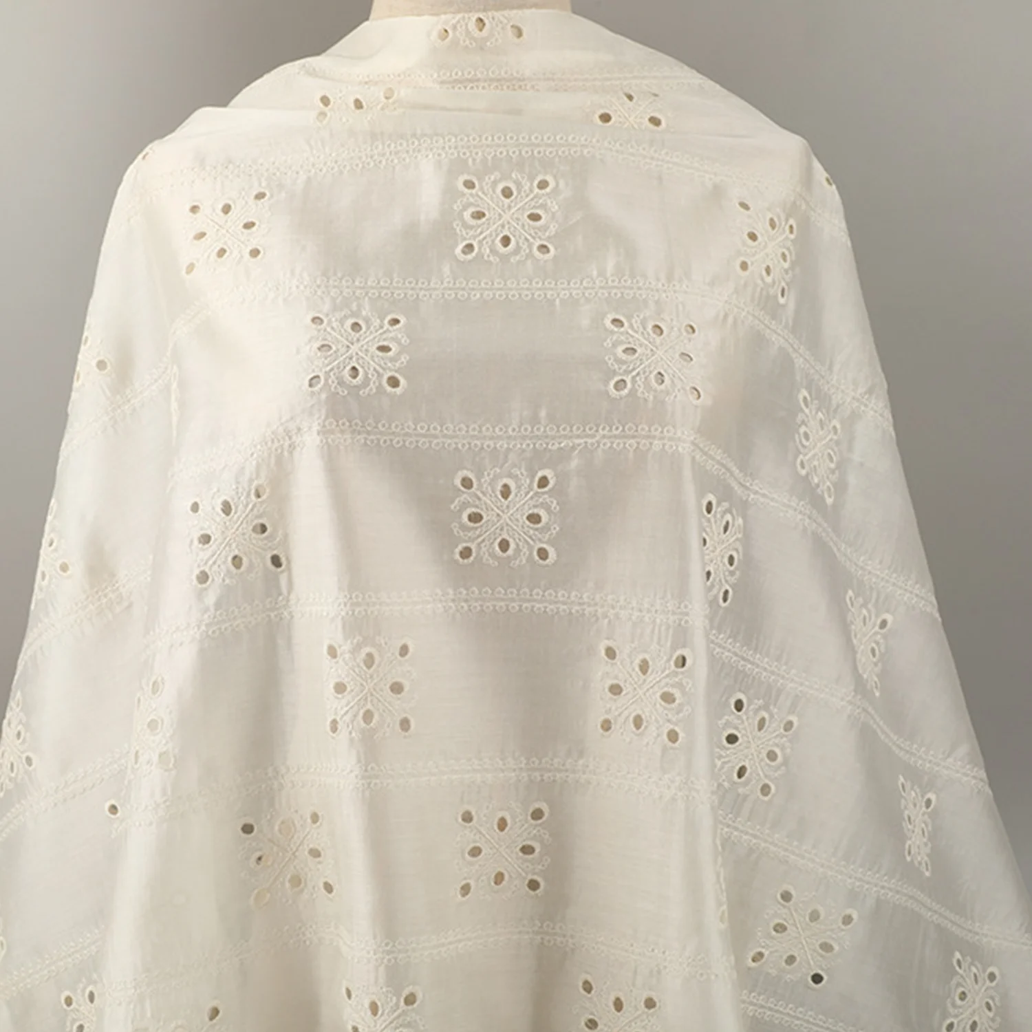 

5 Yards Silk Cotton Embroidered Shirt Lace Fabric Full-Width Embroidered Dress Skirt Fabric for Clothing Lolita Table Curtain