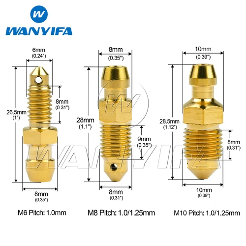 Imagen 2 del producto Wanyifa-perno de titanio M6 M8 M10, pinza de freno de motocicleta, tornillos de desinflado de drenaje de aceite para pinza Brembo, pernos de pezón de purga de aire