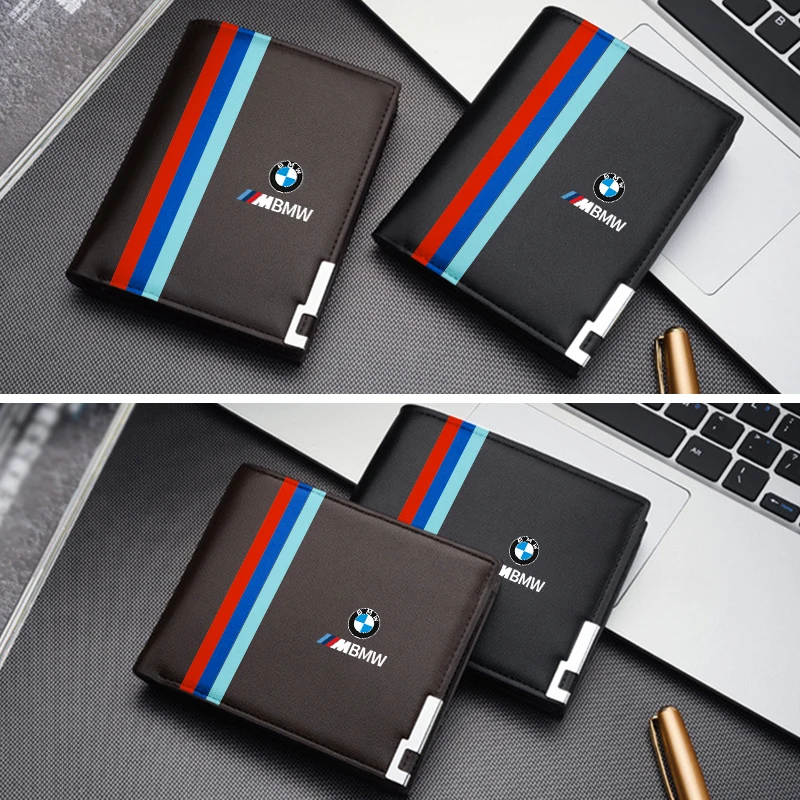 For BMW E46 E90 E60 F10 E39 F30 E36 Leather Men Wallet Bifold Purse Male Wallets Short Money Clip Vintage Leather Money Bag