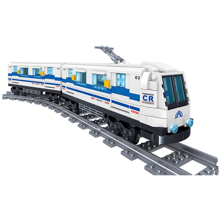 Technical Building Block City Train Railway Vehicle High Speed Subway Construction Bricks Figures Toys For Children Gifts