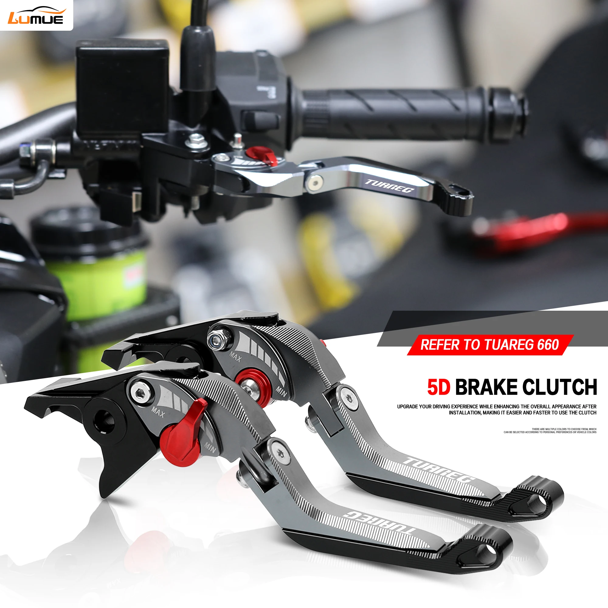 CNC 5D Brake Clutch Levers For Aprilia Tuareg 660 2021-2025 Adjustable Clutch Brake Lever for Tuareg 660