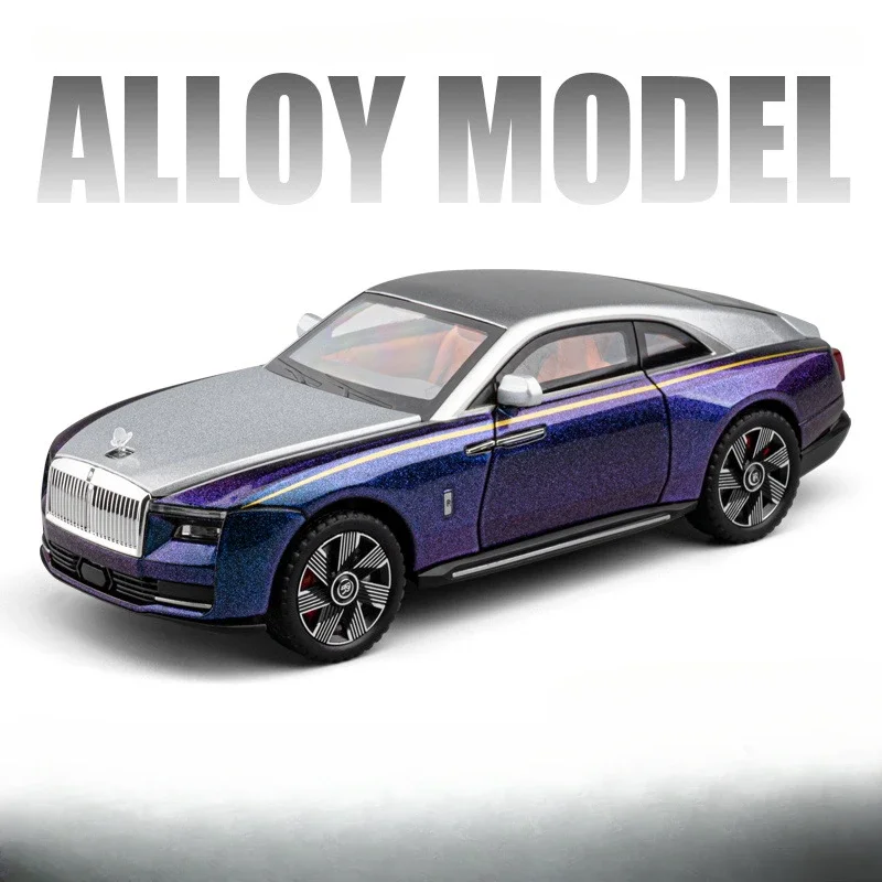 Supercar Model Alloy Diecast Toy Vehicles Simulation 1/24 Rolls Royce Spectre Children Boy Birthday Gift Collection Miniature