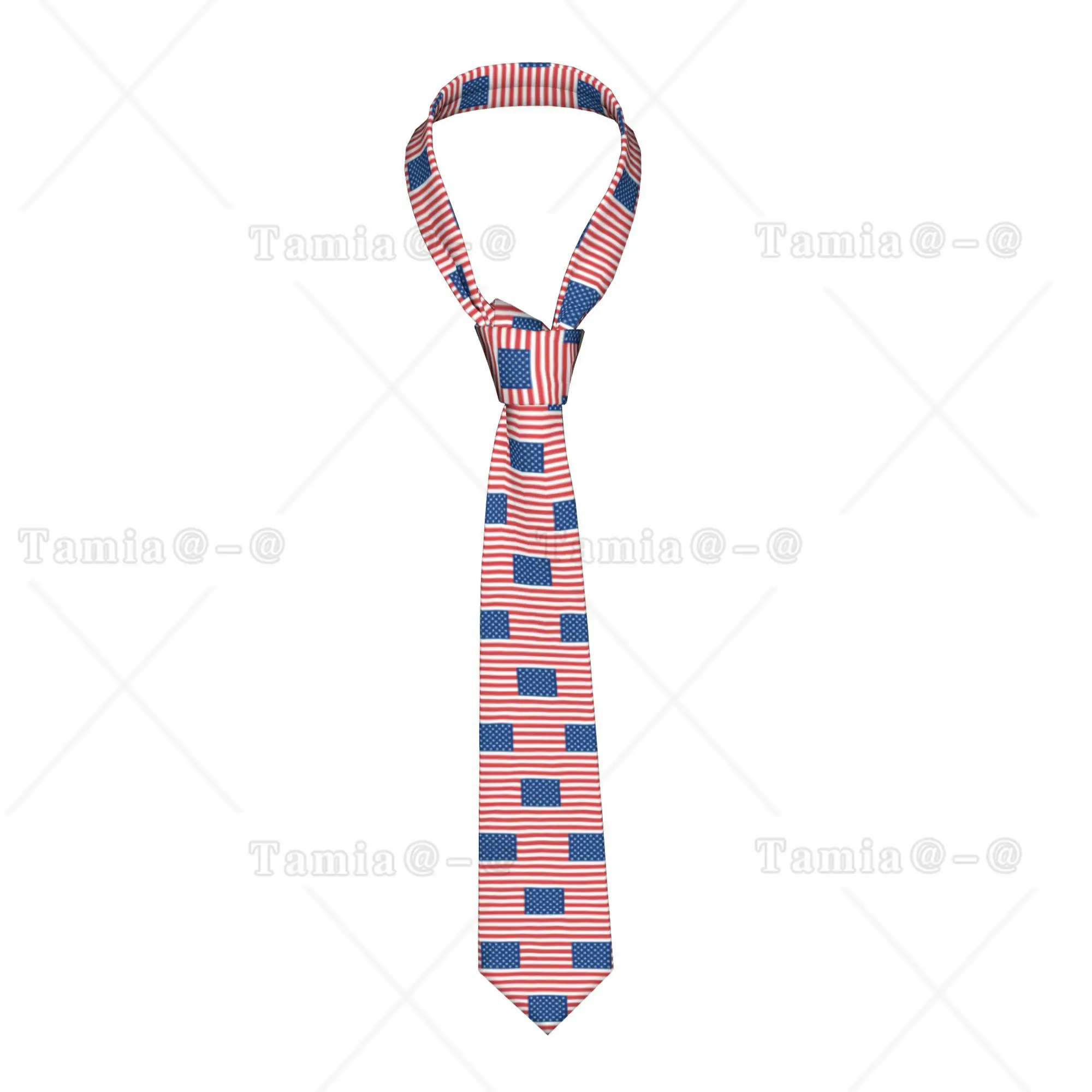USA American Flag  Neck Ties Men Fashion United States US Stars  Silk Party Necktie