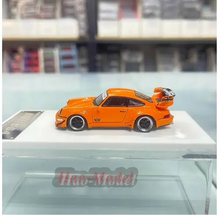 1/64 Fast Speed For Porsche RWB 964 Alloy Diecast Model Car Simulation Toys Boys Birthday Gifts Hobby Display Ornaments Orange