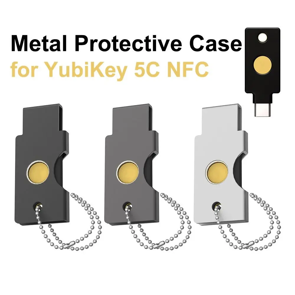 Durable Metal Metal Protective Case Access Openings Solid Security Key Case Hard Shell Compact NFC Key Case for YubiKey 5C NFC
