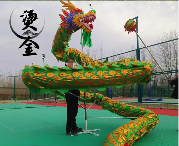 Sale 10m Golden dragon dance Adult Costume 6 Players Show Party Festival Performance Parade Folk Stage