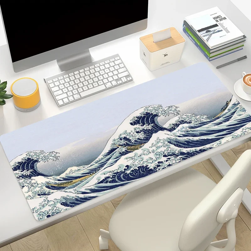 Computer Mouse Pad Anime Mount Fuji Hokusai Xxl Mousepad Gamer The Great Wave Kanagawa Deskpad Playmat Keyboard Gaming Mats Desk