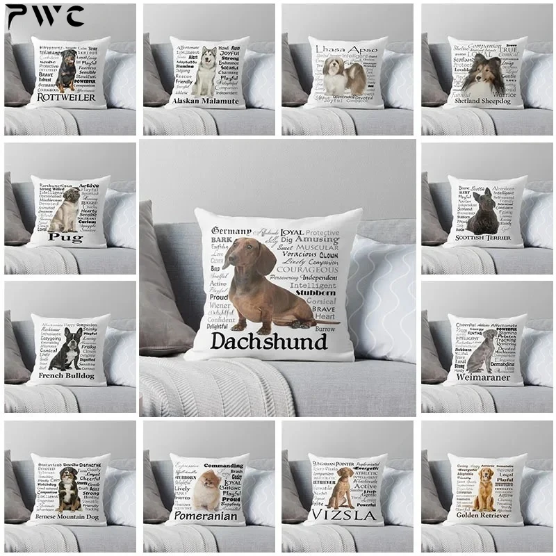 

Dachshund Dog Cushion Cover Custom Pillow Cover For Living Room Sofa Decorative Pillowcase Home Decor Pillowcase