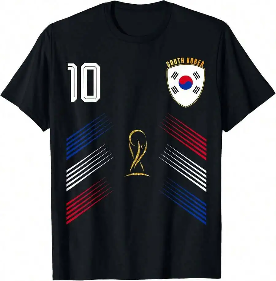 Korea Flag South Korean Pride Lovers Retro T-Shirt 100% Cotton Trendy Y2K Short-Sleeve Tee – Soft, Quick-Drying, &