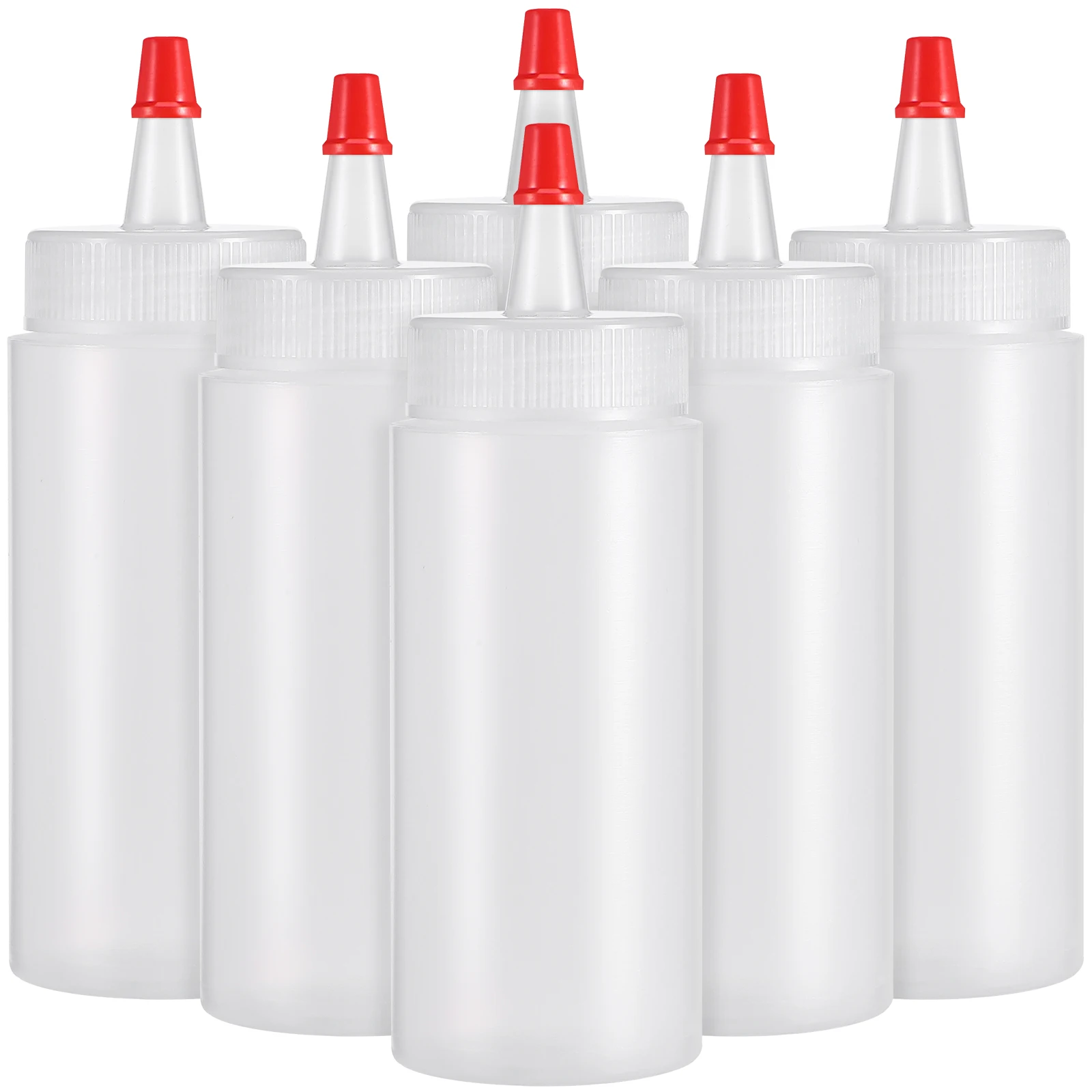 

6pcs Plastic Capacity Flask Squeeze Bottles Graduated Measuring Reusable Refillable Dispenser Volumetric Container Lightweight
