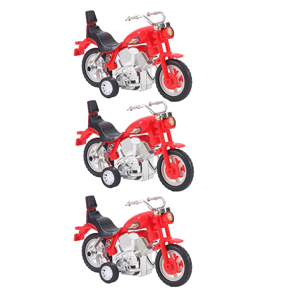 

3 Pcs Pull Back Motorcycle Motorbike Toy Simulation Inertia Plaything Pull-Back Plastic Mini