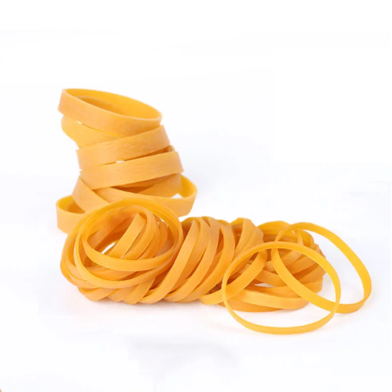 Yellow High Elastic Rubber Bands Stretchable Latex Rings For Home Office Dia20mm-75mm Width2mm-10mm Thickness1.5mm