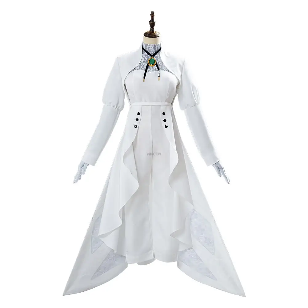 Violeta evergarden: eternity and the auto memórias boneca cosplay traje outfit halloween carnaval branco vestido feminino meninas