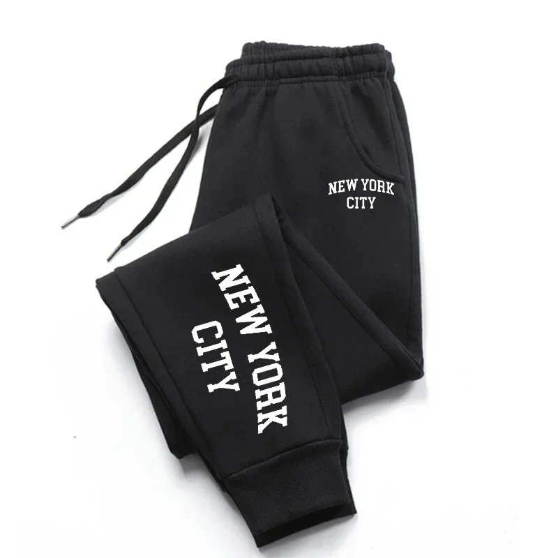 Men's Casual NEW YORK City Printed Long Pants Running Trousers Outer Sport Jogging Sweatpants Harajuku Streetwear