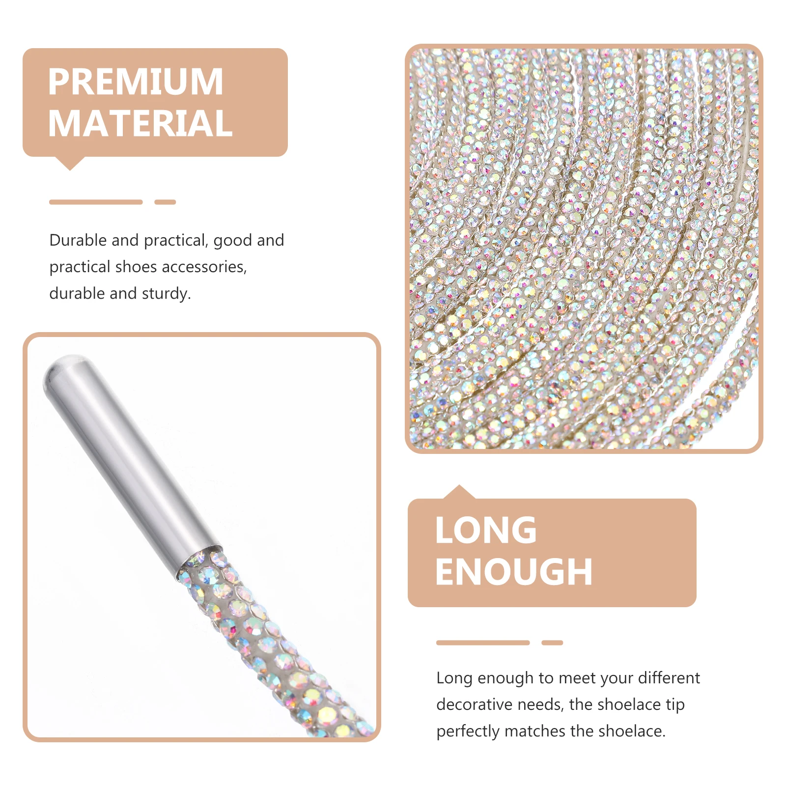 1Set Rhinestone Shoelaces Multi-Purpose Decorative Lace for Shoes Sneakers Basketball Athletics Casual Wear Stylish Shoe Laces