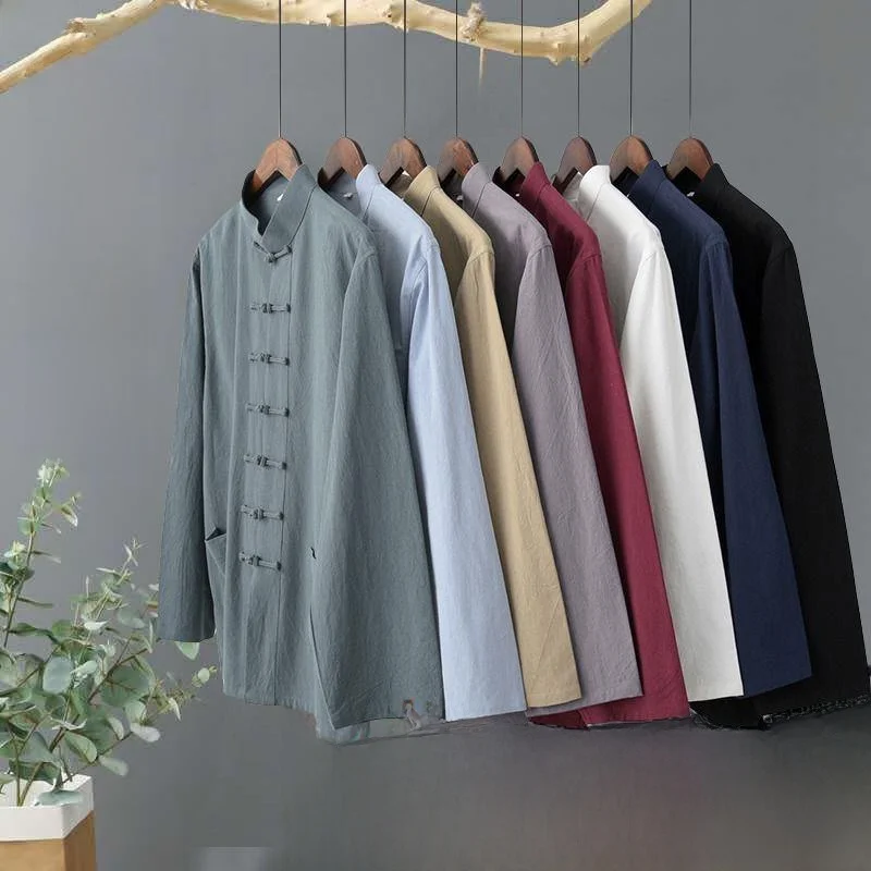 

Мужская футболка Long Sve Cotton Linen Base irt Zen Meditation Wear Autumn Faion в стиле ретро, китайская ханьфу, свободная повседневная одежда, футболка