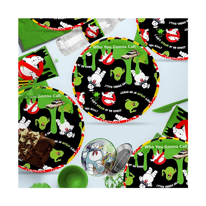 disney Ghostbusters Movie theme Ghost horror party decor stickers balloon tableware boy & girl gender reveal bachelorette party