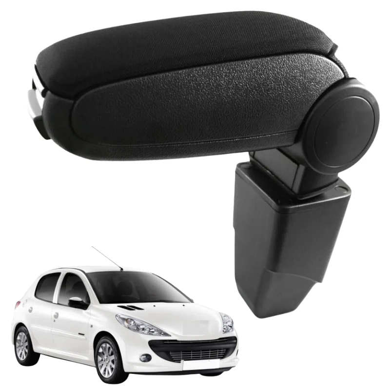 

For Peugeot 206 2009-2013 Center Console Armrest Storage Box Black Leatherette or Fabric Car Interior Accessories Spare Parts