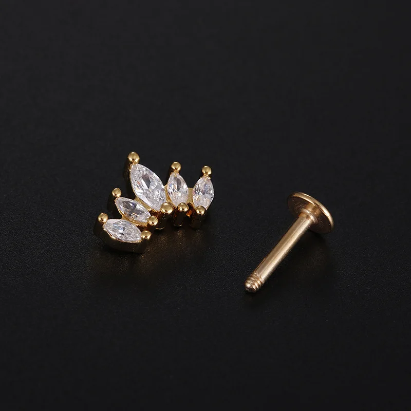 1pc New Arrive 16G Stainless Steel Labret Flat Back Lip Ring Tragus Helix Earring Stud Lip Piercing Wholesale Piercing Jewelry