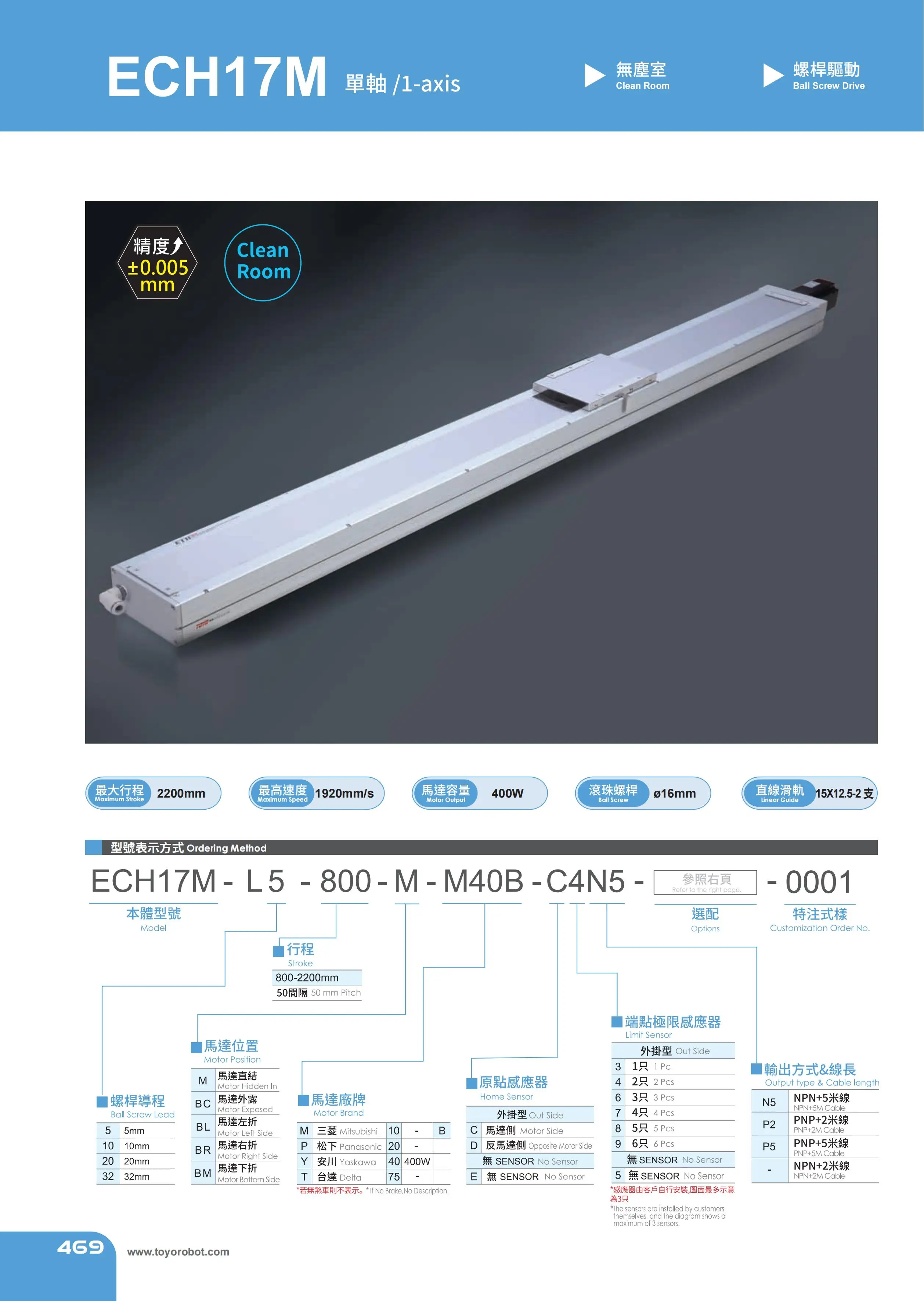 TOYO HIWIN high precision linear custom screw slide automatic module XYZ axis slide module ECH22M Series