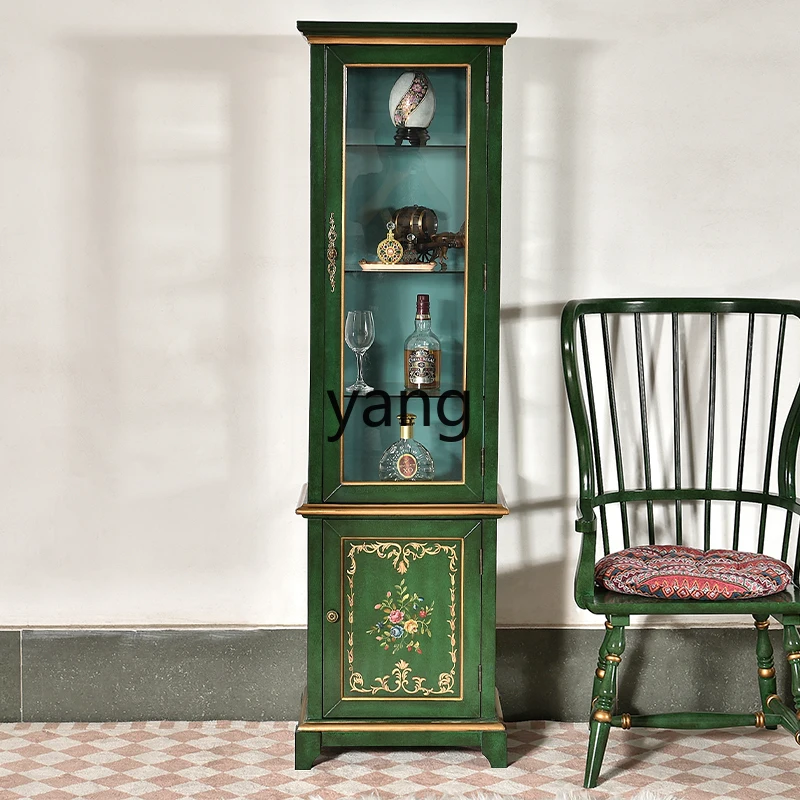 XYY rural wine cabinet painted partition all solid wood tea cabinet household corner cabinet