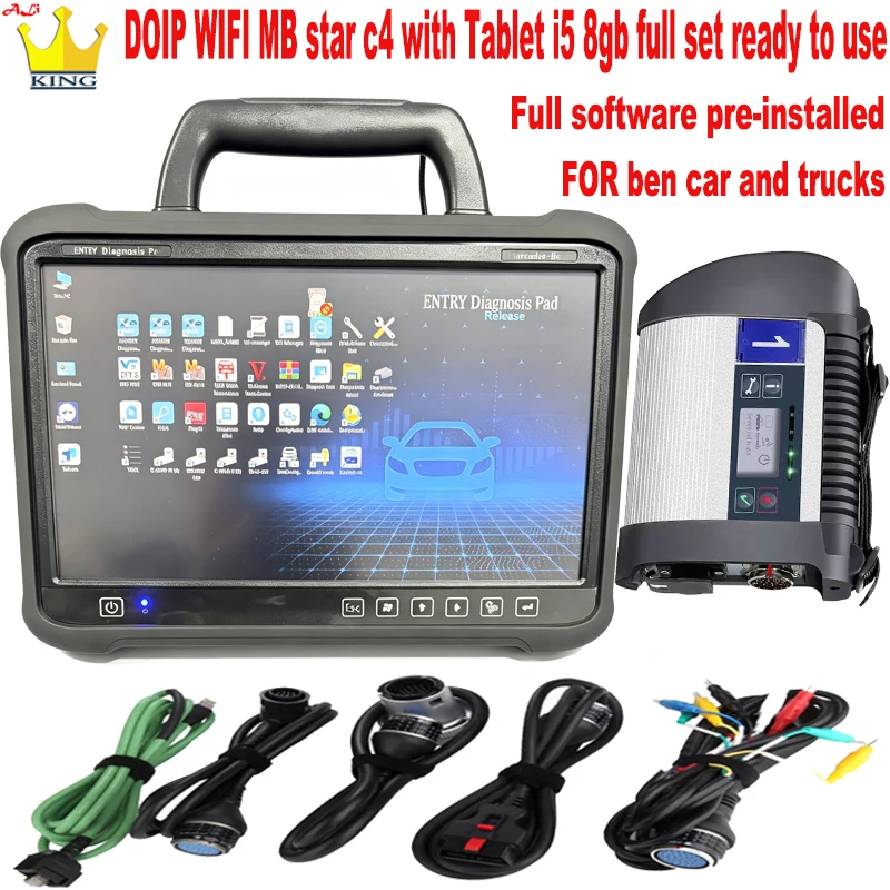 DOIP MB star c4 plus WIFI function SD connect Auto OBD2 Car Scanner ObdStar HHTWIN with laptop i5 8gb W205 w212 Diagnostic Tools