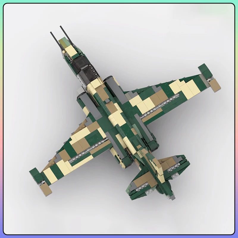 MOC Guerra Militare Sukhoi Su-25 Frogfoot 1:34 Bilancia Combattenti Building Block Modello Collezione di Mattoni Set FAI DA TE Giocattoli Per Bambini Regali