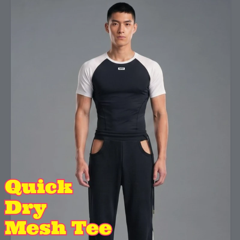 Summer Mesh Hollow Out Quick Sports Fitness T Shirt Breathable Lightweight Ultra Soft Comfortable Moisture Wicking Casual Wear