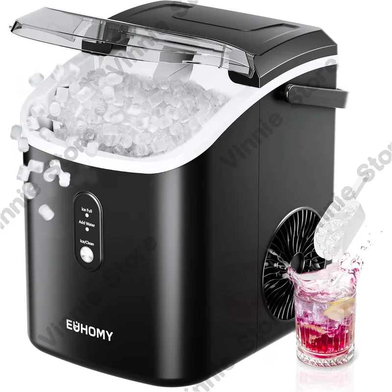 Table ice maker with handle 6 minutes preparation time 34 pounds daily output can be automatically cleaned.
