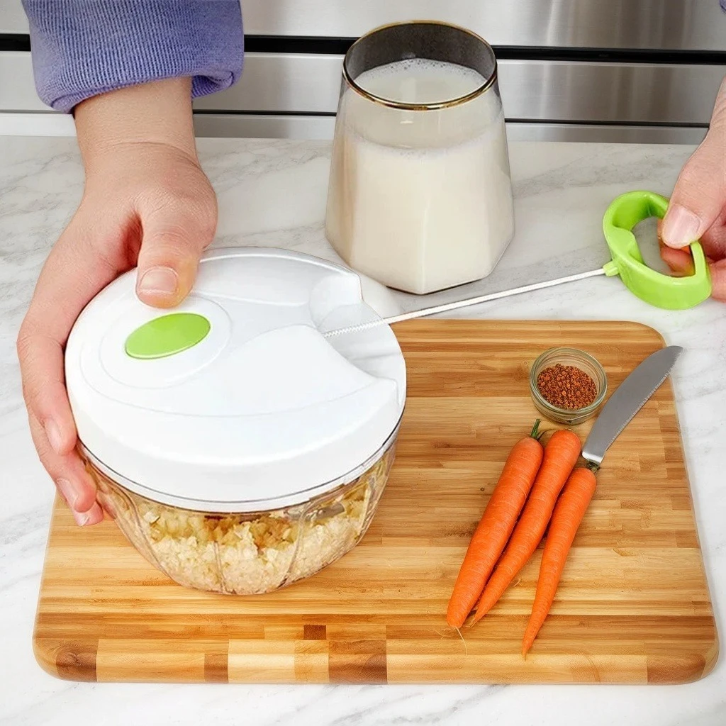 Picadora de alimentos Manual, picadora de verduras de mano, Mini procesador de alimentos para cebolla, ajo, zanahoria, fruta, fácil de limpiar