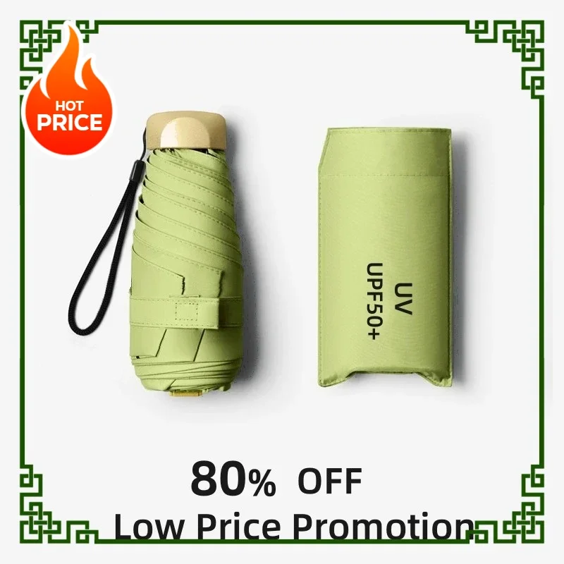 Parapluie pour les jours de pluie ensoleillés, Mini Protection UV Portable, pliable, pare-soleil et pluie, Capsule compacte UPF50 + parapluie de voyage