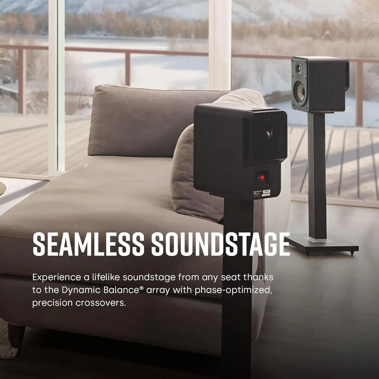 Pair, Stunning Black ES15 Surround Sound Speakers - Hi-Res Audio Certified,1