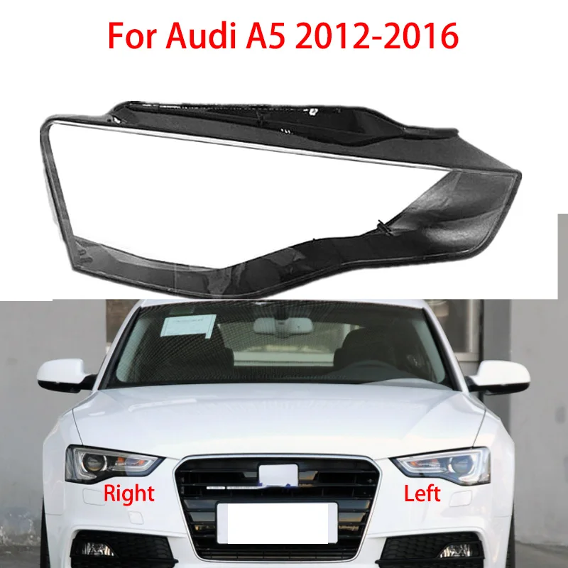 

FOR AUDI A5 2012-2016 lens Headlight Lampshade Transparent Headlight Lens Left and Right Lampshade Cover Lens Light Protection